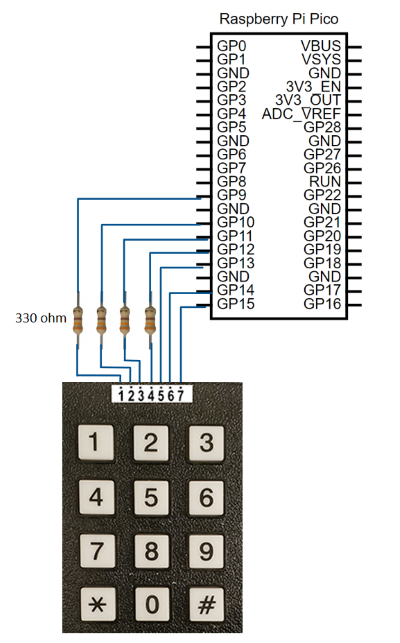 keypad experimental circuit